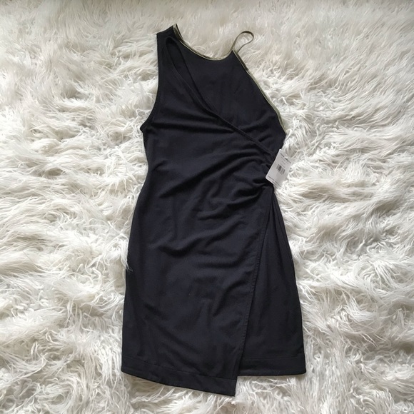 🆕Free People Toast to That Mini Dress Black Gold - Picture 3 of 8